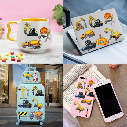 Construction Temporary Tattoos for Kids - 96PCS Vehicle Excavator Bulldozer Stickers Party Favors, Birthday Supplies, Classroom Prizes
