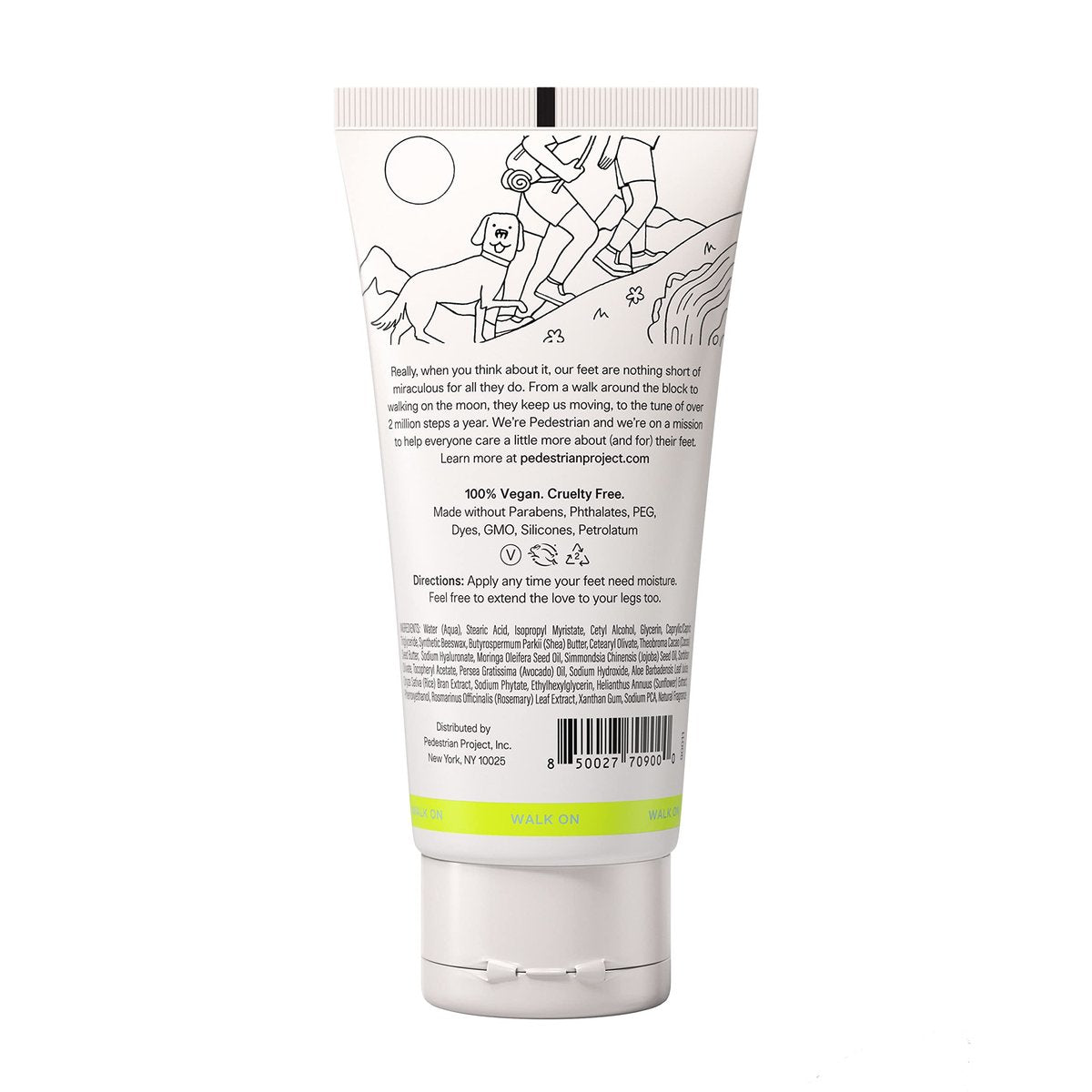 Pedestrian Project Walker’s Foot Cream - Hydrates, Softens & Smooths Calluses & Dry Feet with Shea Butter, Moringa Seed Oil & Aloe - Vegan, Cruelty-Free Foot Care, 4 oz Avelisse