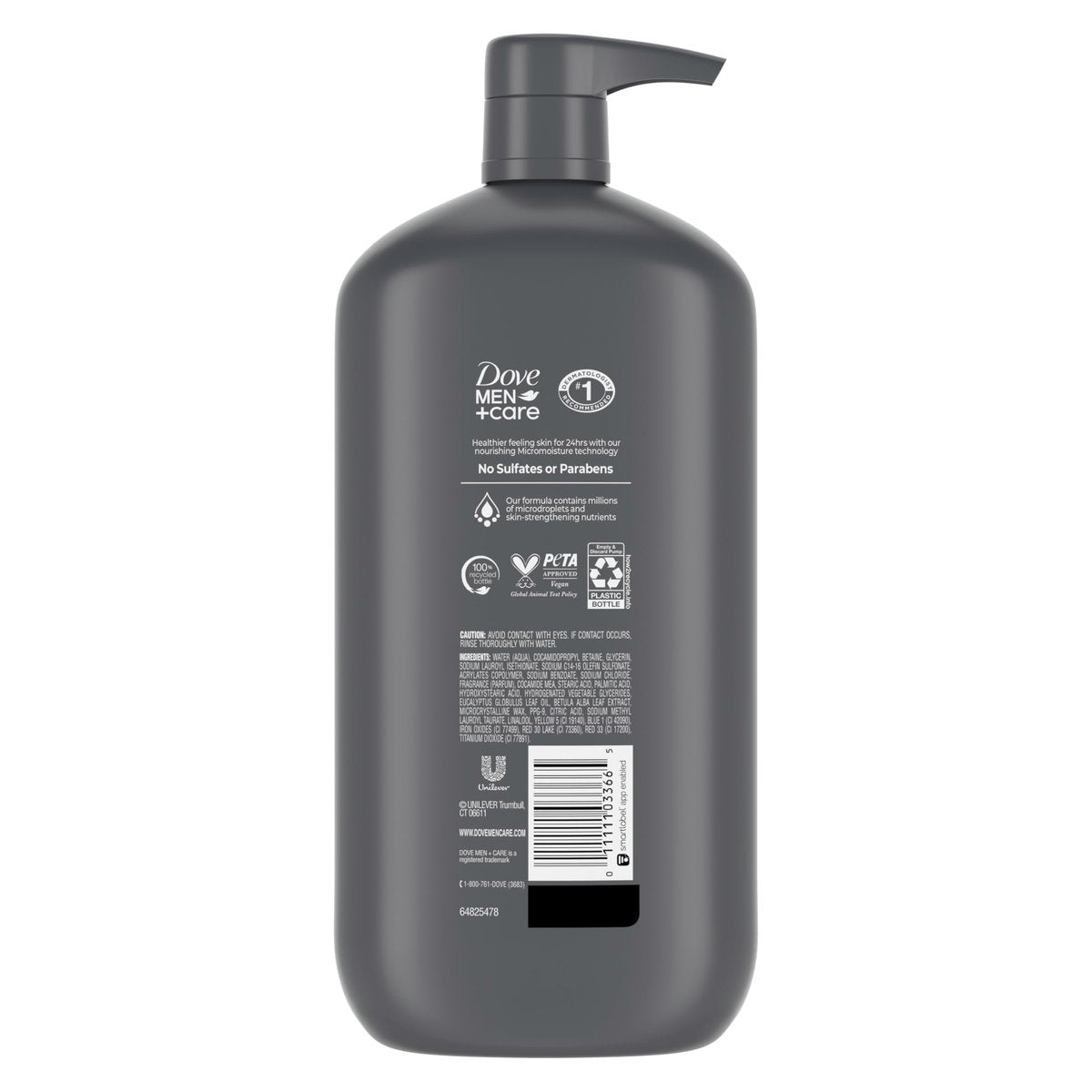 DOVE MEN + CARE Relaxing Blue Eucalyptus & Birch Body and Face Wash, 30 oz – 24-Hour Nourishing Micromoisture Technology - görsel 3