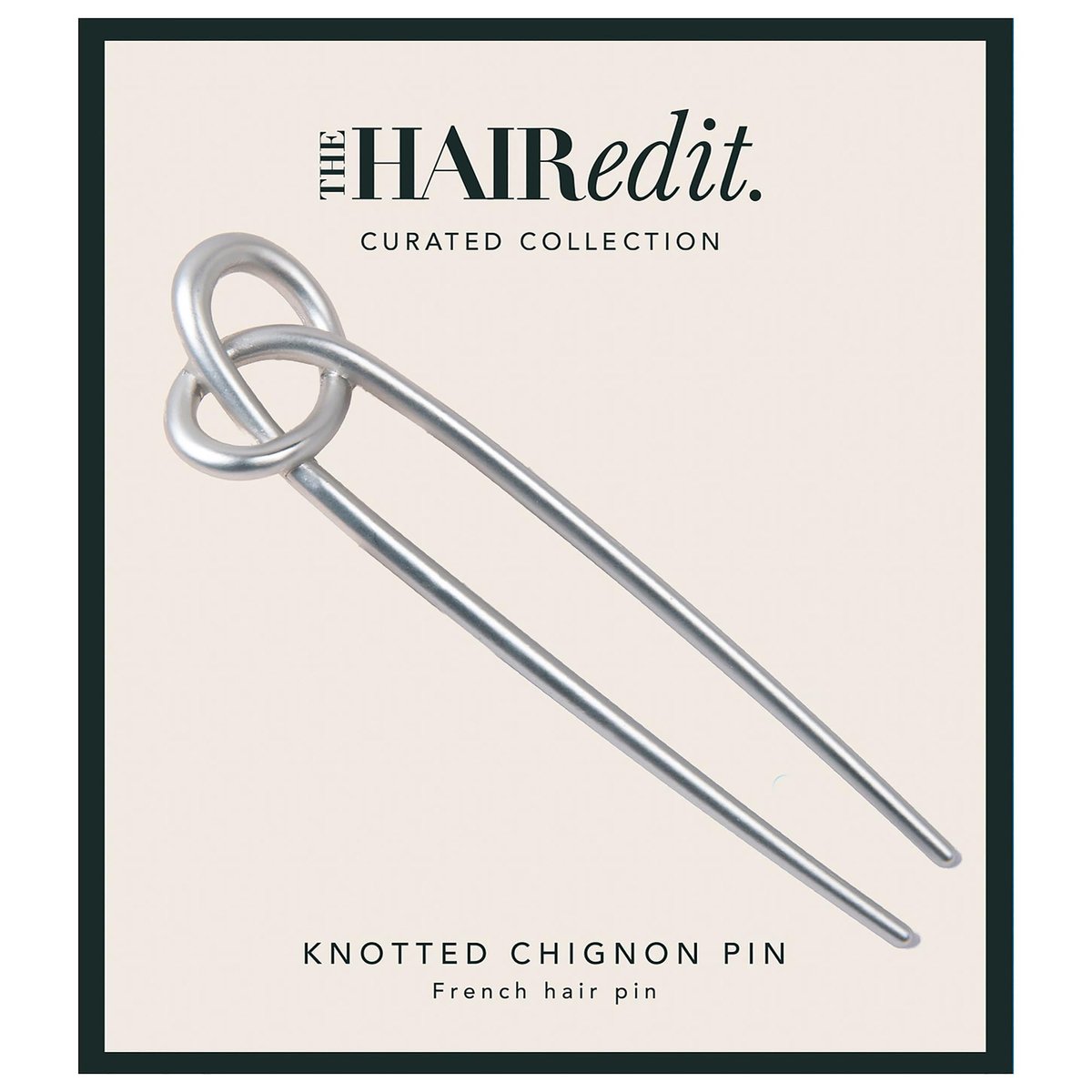 The Hair Edit Knotted Chignon French Hair Pin – Elegant Soft Silver Metal Hair Accessory for Buns, French Twists & Updos, Lightweight Pin for Effortless Everyday Style Avelisse