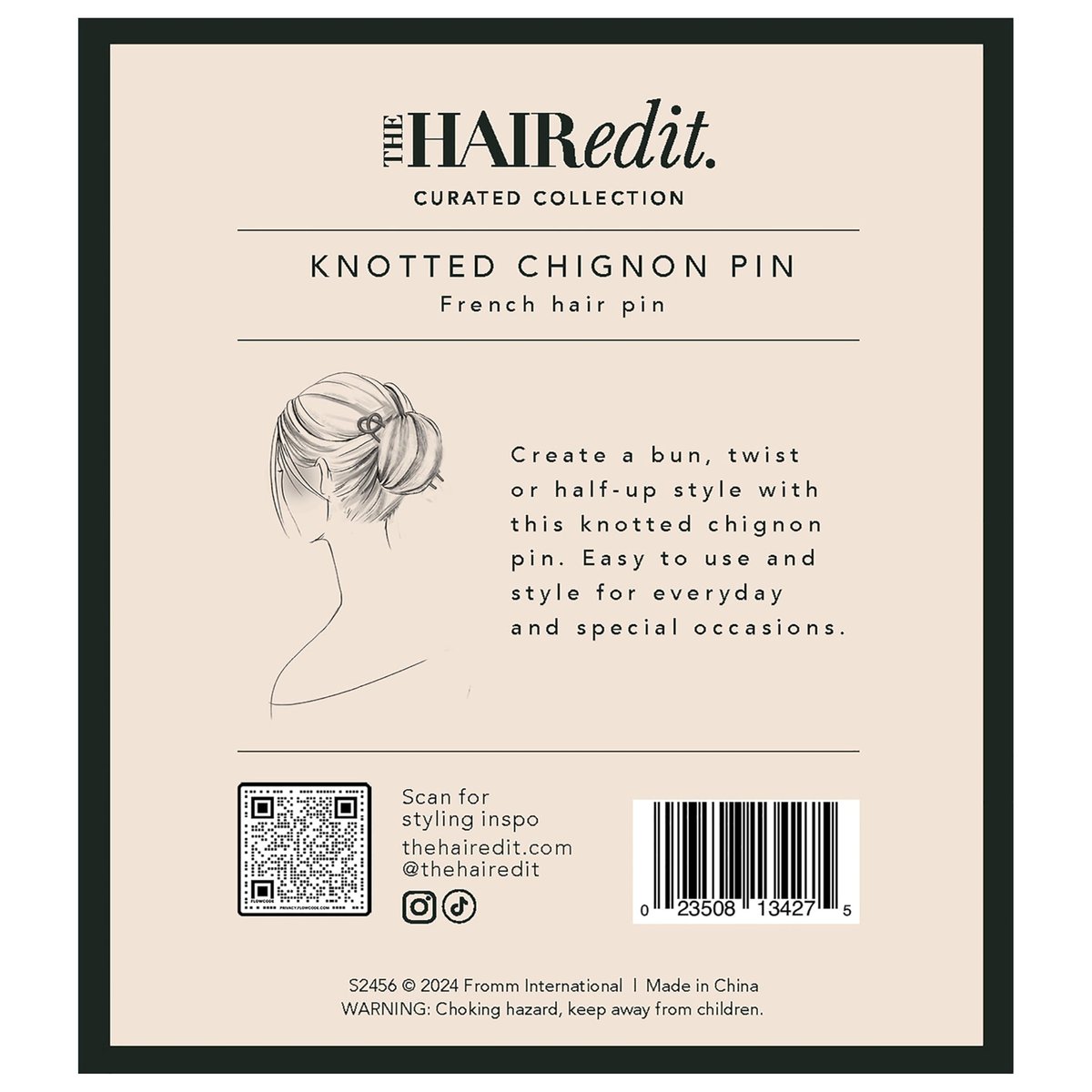 The Hair Edit Knotted Chignon French Hair Pin – Elegant Soft Silver Metal Hair Accessory for Buns, French Twists & Updos, Lightweight Pin for Effortless Everyday Style Avelisse