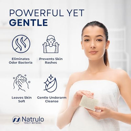Natrulo Colloidal Silver Soap Bar – Unscented 4oz Handmade Natural Cleanser for Face, Body & Hands, Moisturizing Itch Relief Wash for Sensitive Skin, Acne, Hyperpigmentation