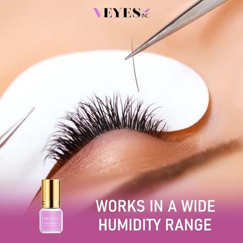 VEYES INC Lash Glue 5 ML – 1-2 Sec Drying Time, 8 Weeks Bonding Black Eyelash Extension Adhesive Avelisse