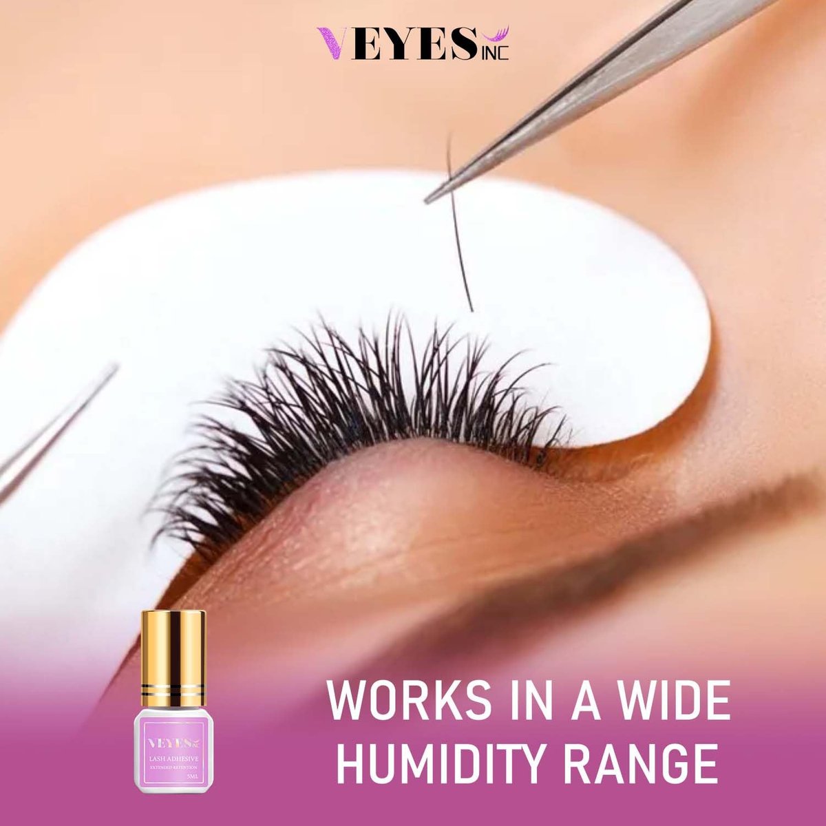 VEYES INC Lash Glue 5 ML – 1-2 Sec Drying Time, 8 Weeks Bonding Black Eyelash Extension Adhesive Avelisse