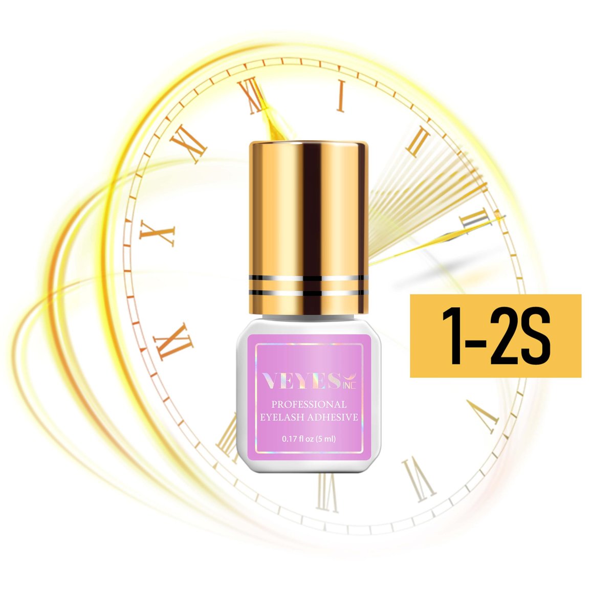 VEYES INC Lash Glue 5 ML – 1-2 Sec Drying Time, 8 Weeks Bonding Black Eyelash Extension Adhesive Avelisse