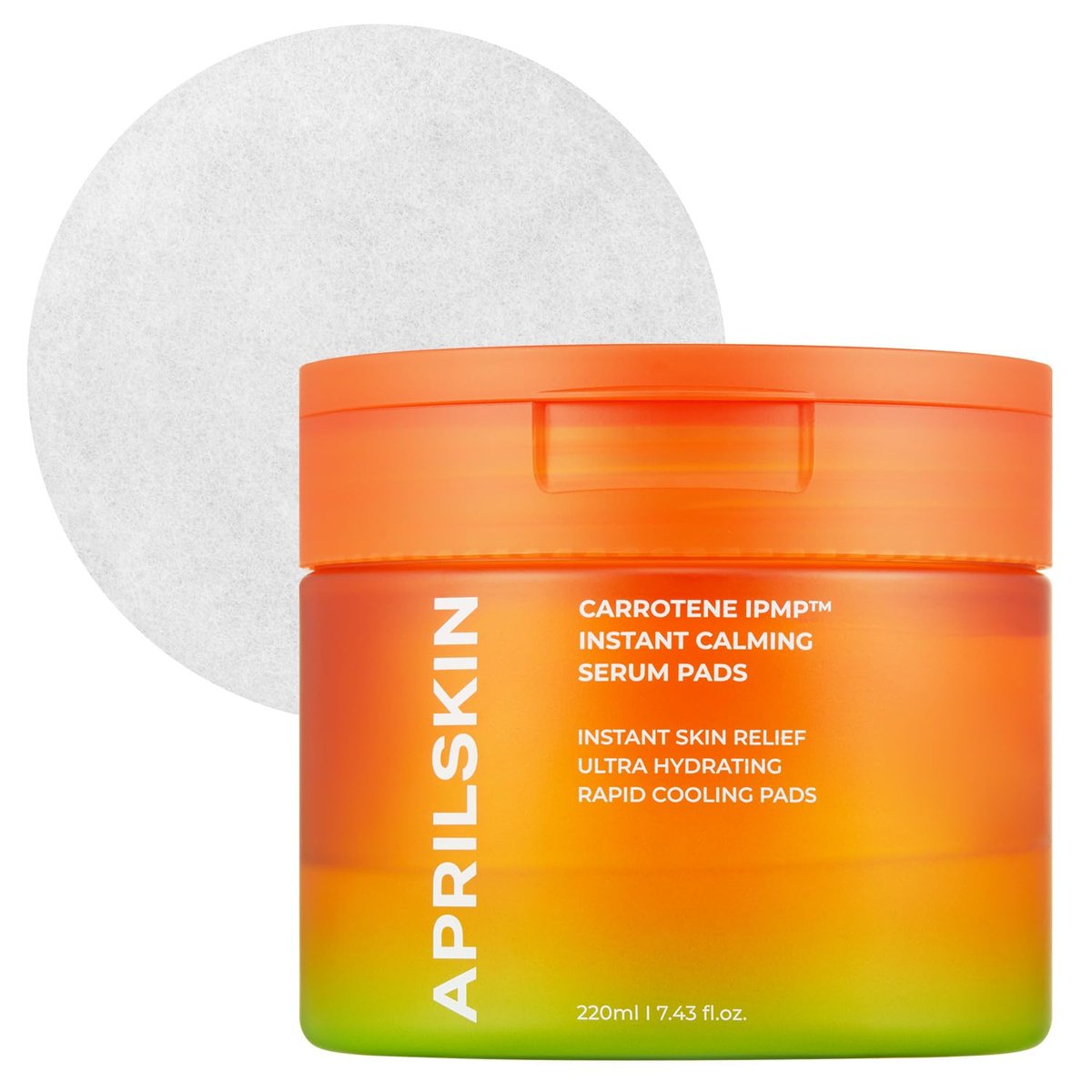 APRILSKIN Carrotene IPMP™ Instant Calming Serum Toner Pads – 80 Pads Vegan Korean Skin Care - görsel 1