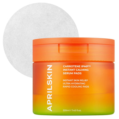 APRILSKIN Carrotene IPMP™ Instant Calming Serum Toner Pads – 80 Pads Vegan Korean Skin Care