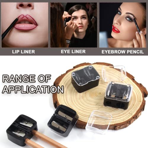 BokWin 5-Pack Cosmetic Pencil Sharpener, Dual Holes Makeup Pencil Sharpener for Eyeliner and Lipliner Pencils, Black Carbon Steel Avelisse