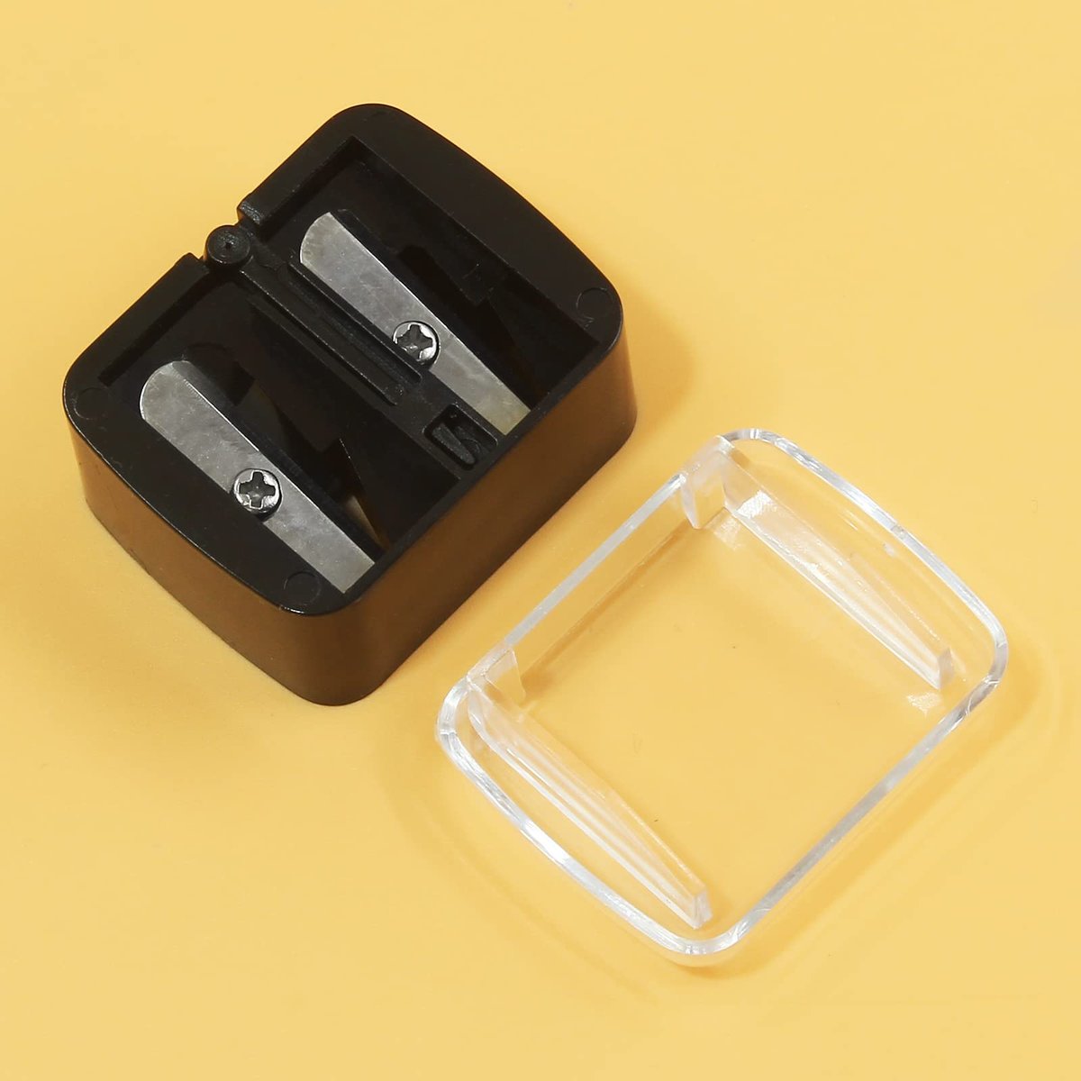 BokWin 5-Pack Cosmetic Pencil Sharpener, Dual Holes Makeup Pencil Sharpener for Eyeliner and Lipliner Pencils, Black Carbon Steel Avelisse