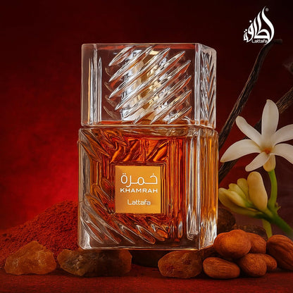 Lattafa Khamrah Eau de Parfum – Vanilla, Warm Spicy, Amber, Cinnamon | Long-Lasting Unisex Fragrance, 3.4 oz (100 ml)