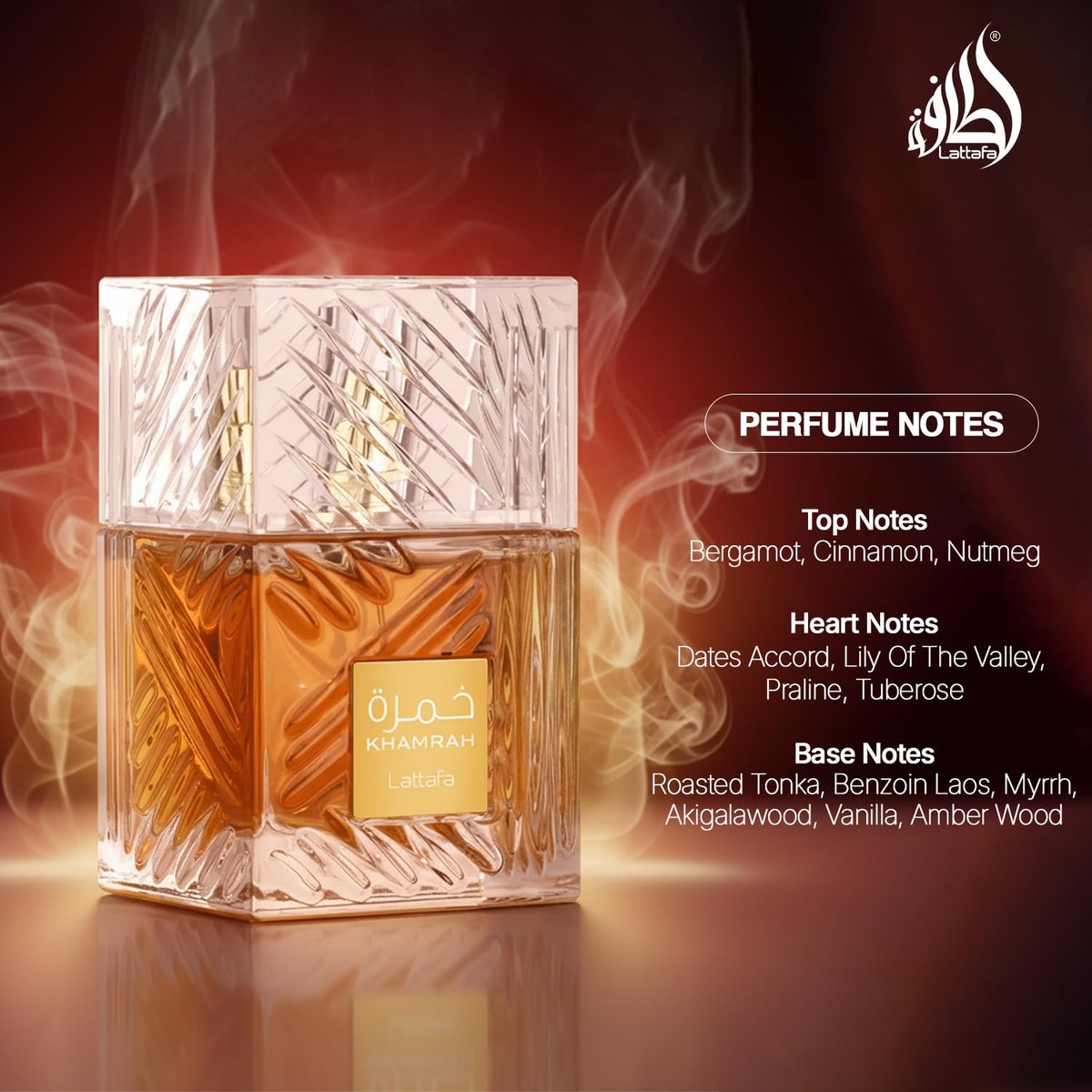 Lattafa Khamrah Eau de Parfum – Vanilla, Warm Spicy, Amber, Cinnamon | Long-Lasting Unisex Fragrance, 3.4 oz (100 ml) - görsel 8