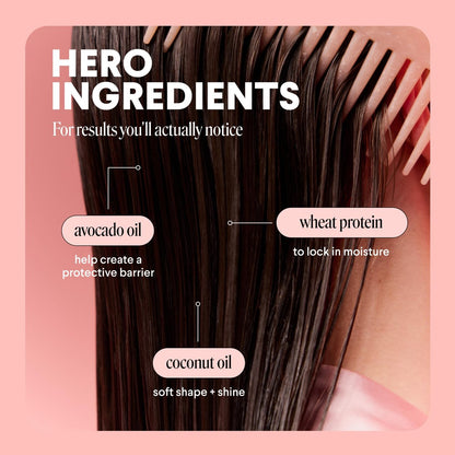 MONDAY HAIRCARE Smooth Shampoo + Conditioner Set for Frizzy, Coarse & Curly Hair | 12 oz Each | Coconut Oil, Shea Butter & Vitamin E | 100% Recyclable Bottles