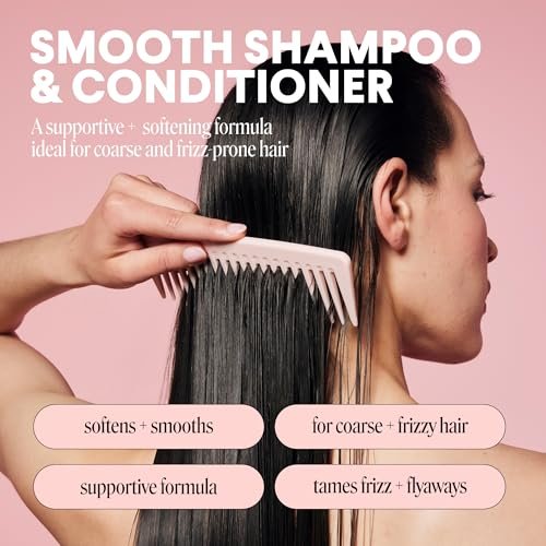 MONDAY HAIRCARE Smooth Shampoo + Conditioner Set for Frizzy, Coarse & Curly Hair | 12 oz Each | Coconut Oil, Shea Butter & Vitamin E | 100% Recyclable Bottles - görsel 4