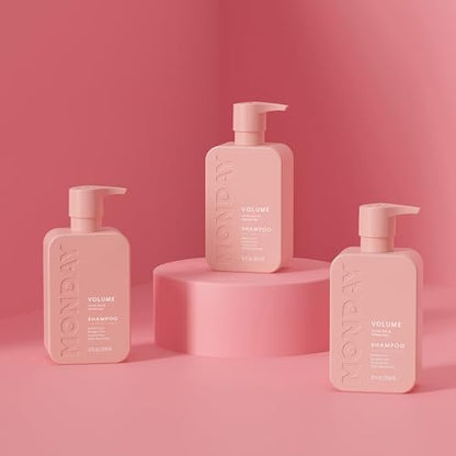 MONDAY HAIRCARE Volume Shampoo & Conditioner Set for Thin, Fine, and Oily Hair - 12 oz Each (2 Count) with Coconut Oil, Ginger Extract, and Vitamin E - 100% Recyclable Bottles Avelisse
