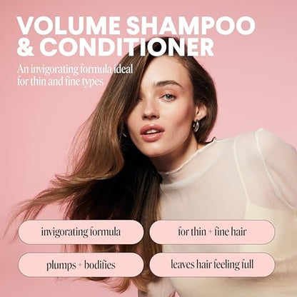 MONDAY HAIRCARE Volume Shampoo & Conditioner Set for Thin, Fine, and Oily Hair - 12 oz Each (2 Count) with Coconut Oil, Ginger Extract, and Vitamin E - 100% Recyclable Bottles Avelisse
