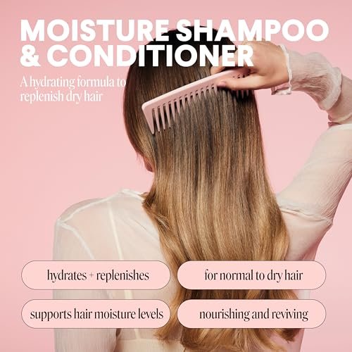 MONDAY HAIRCARE Moisture Shampoo & Conditioner Set for Dry, Frizzy Hair – Coconut Oil, Rice Protein, Shea Butter & Vitamin E – 12 fl oz Each (Pack of 2) Avelisse