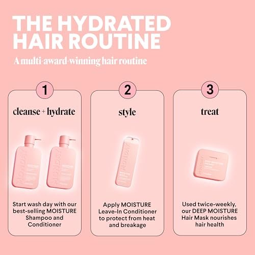 MONDAY HAIRCARE Moisture Shampoo & Conditioner Set for Dry, Frizzy Hair – Coconut Oil, Rice Protein, Shea Butter & Vitamin E – 12 fl oz Each (Pack of 2) Avelisse