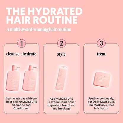 MONDAY HAIRCARE Moisture Shampoo & Conditioner Set for Dry, Frizzy Hair – Coconut Oil, Rice Protein, Shea Butter & Vitamin E – 12 fl oz Each (Pack of 2) Avelisse