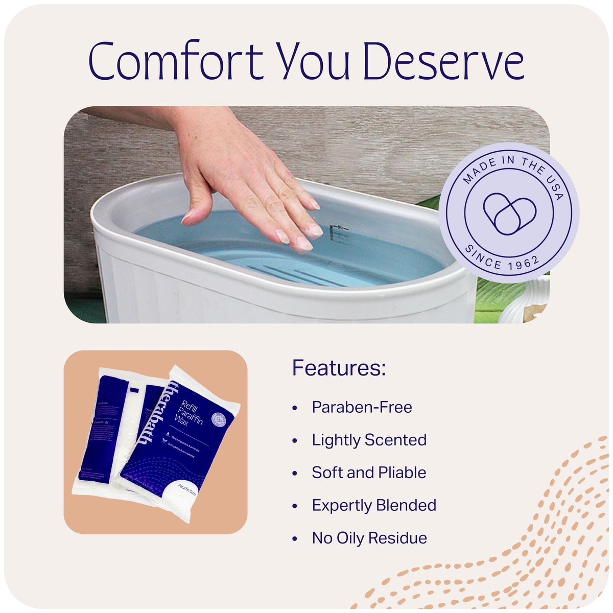 Therabath Paraffin Wax Refill - 4 lb. Scent-Free Thermotherapy for Arthritis Relief, Muscle Pain & Dry Skin - Made in USA Avelisse