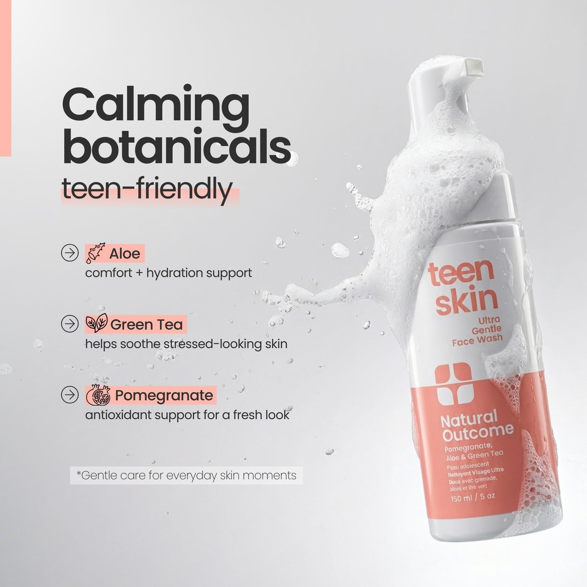 Natural Outcome Teen Skin Ultra Gentle Kids Face Wash – 5 oz Avelisse