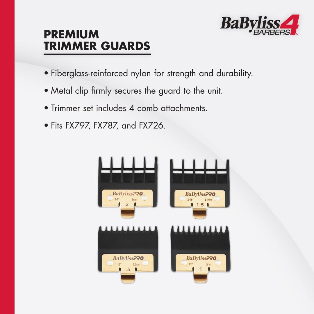 BaBylissPRO Premium Trimmer Guards for FX797, FX787, FX726 – Black Avelisse