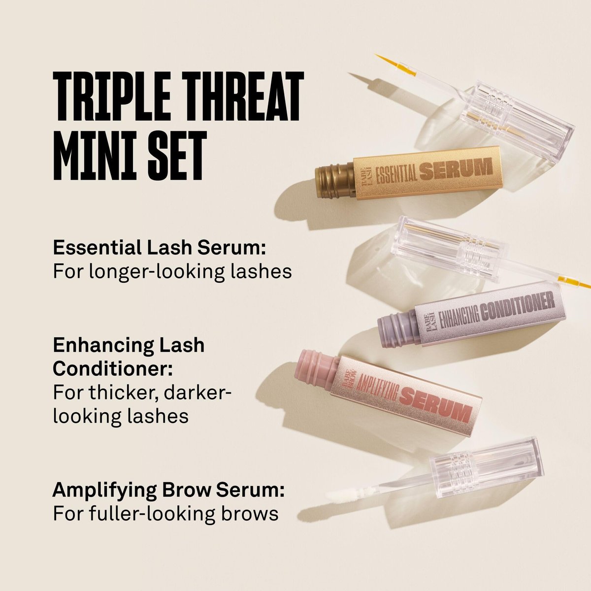 Babe Original Triple Threat Mini Set: Lash & Brow Serums - 3 Pack Avelisse