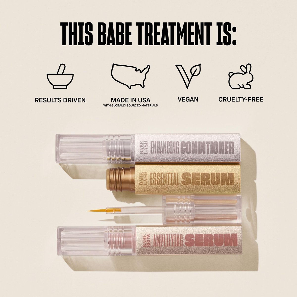 Babe Original Triple Threat Mini Set: Lash & Brow Serums - 3 Pack Avelisse