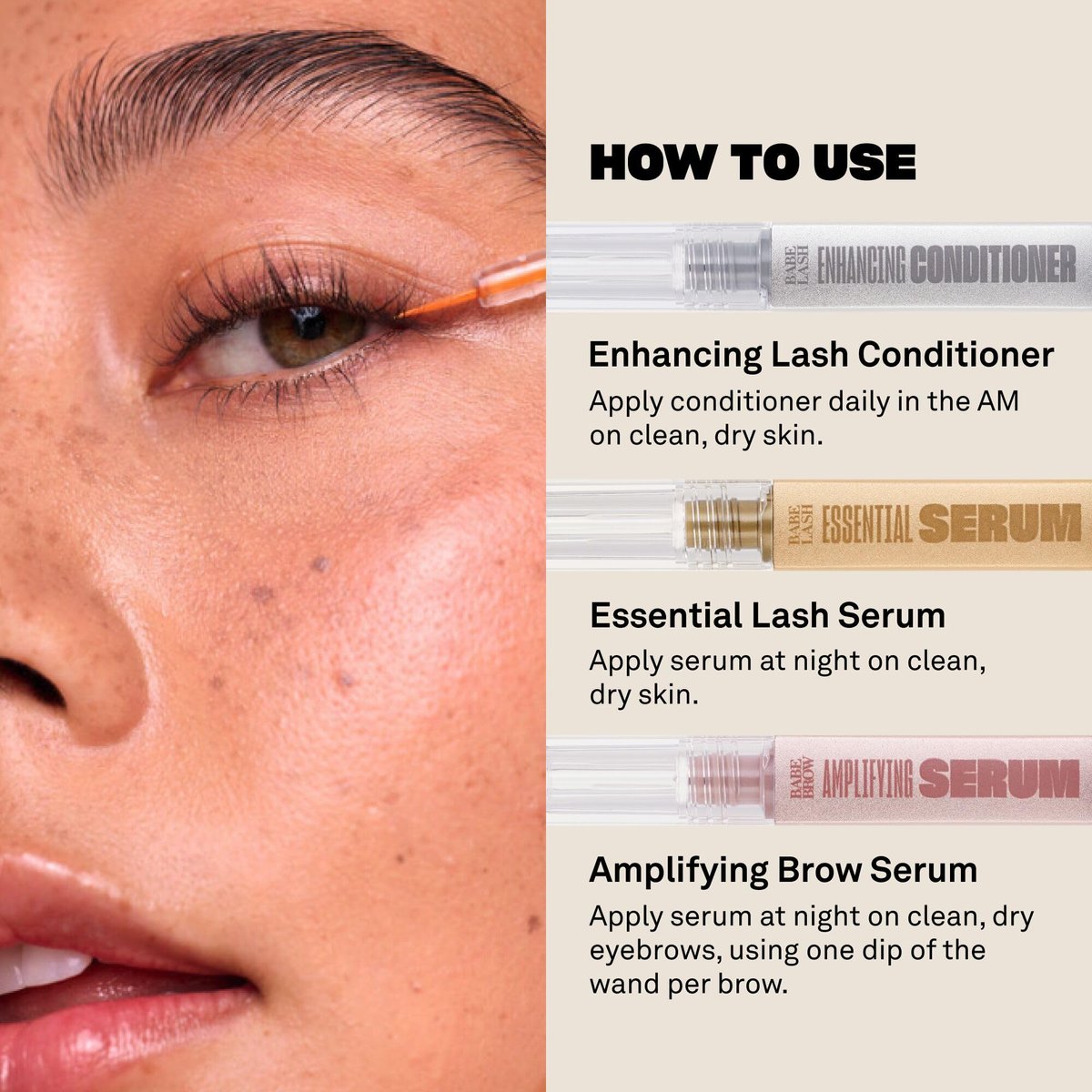 Babe Original Triple Threat Mini Set: Lash & Brow Serums - 3 Pack Avelisse