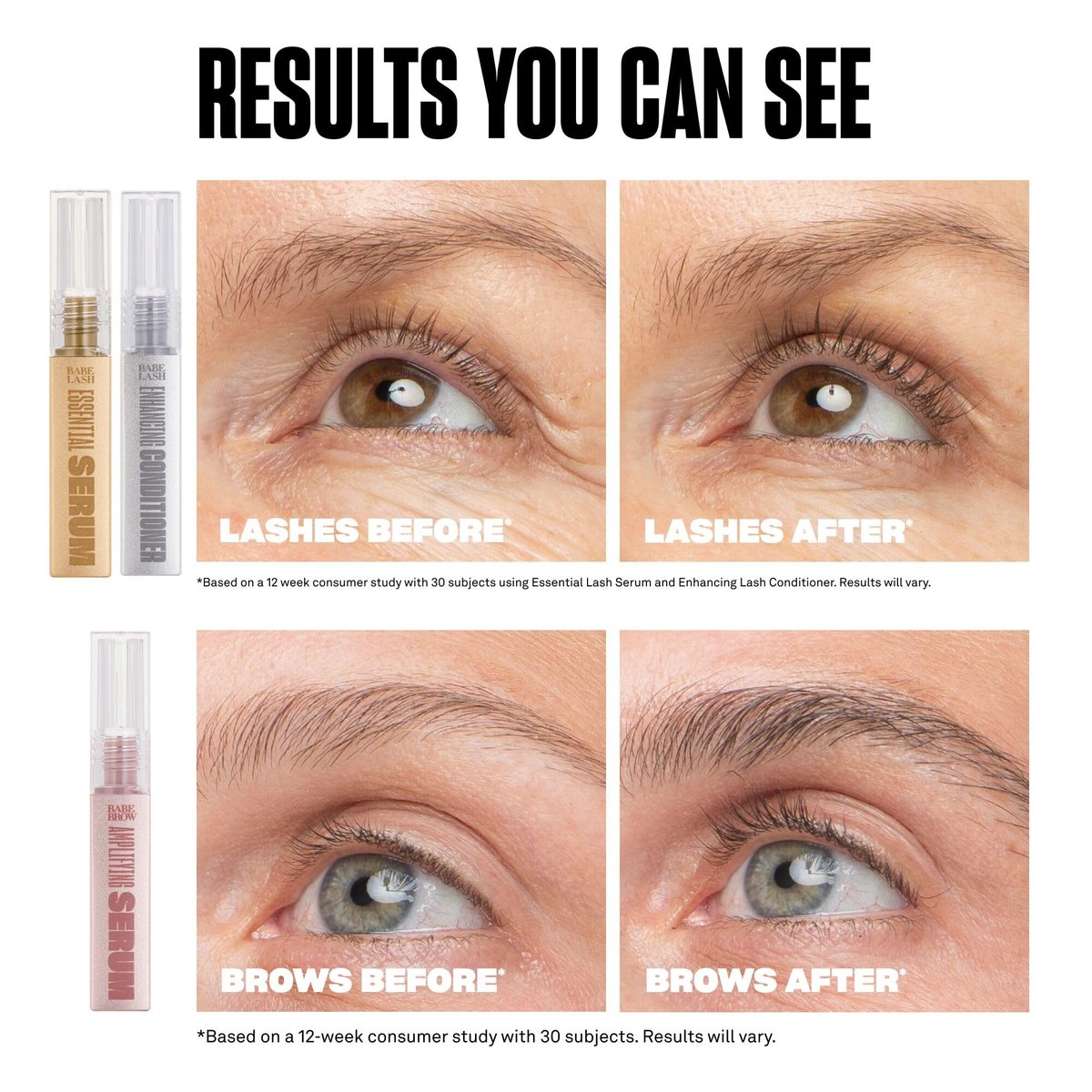 Babe Original Triple Threat Mini Set: Lash & Brow Serums - 3 Pack Avelisse