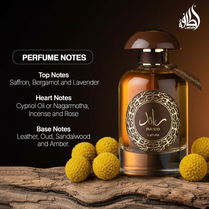 Lattafa Perfumes Ra'ed Oud Unisex Eau de Parfum Spray, 3.4 oz – Rich Oud Fragrance