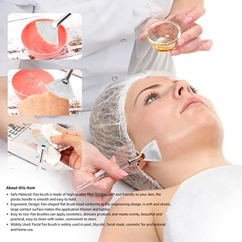 Soft 'N Style Taklon Fan Mask Brush - Acid Applicator for Glycolic Peel & Masques (Size 2, White) - görsel 11