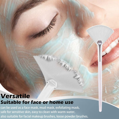 Soft 'N Style Taklon Fan Mask Brush - Acid Applicator for Glycolic Peel & Masques (Size 2, White)