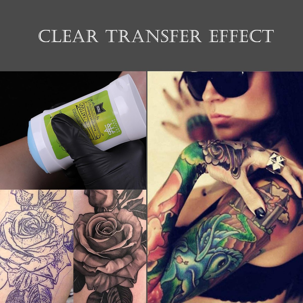 OTBK Professional Tattoo Transfer Cream - Skin-Safe Template Transfer Gel for Tattoo Artists and Body Art - Easy-to-Apply Primer for Temporary Tattoos and Professional Tattoo Supplies - görsel 3