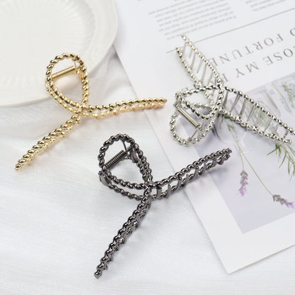 Bphne 3 Pack Metal Hair Clips for Women – 4.5 Inch Large Non Slip Claw Clips with Strong Hold, Heavy Duty Jaw Hair Clamps for Thick Hair (Gold, Silver, Black)