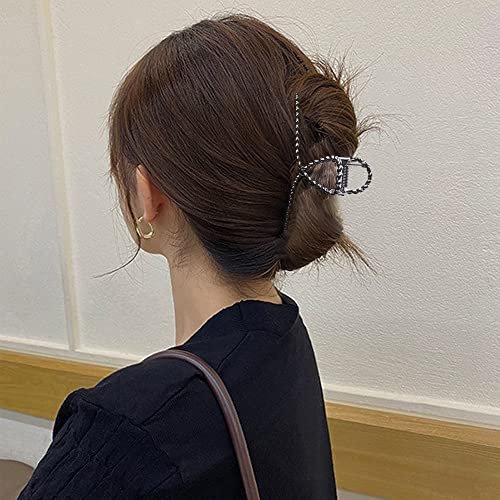 Bphne 3 Pack Metal Hair Clips for Women – 4.5 Inch Large Non Slip Claw Clips with Strong Hold, Heavy Duty Jaw Hair Clamps for Thick Hair (Gold, Silver, Black) - görsel 8