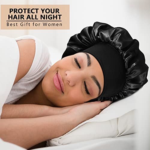 10-Pack Satin Bonnets for Women – Large Braids Bonnet with Wide Band for Sleeping Avelisse