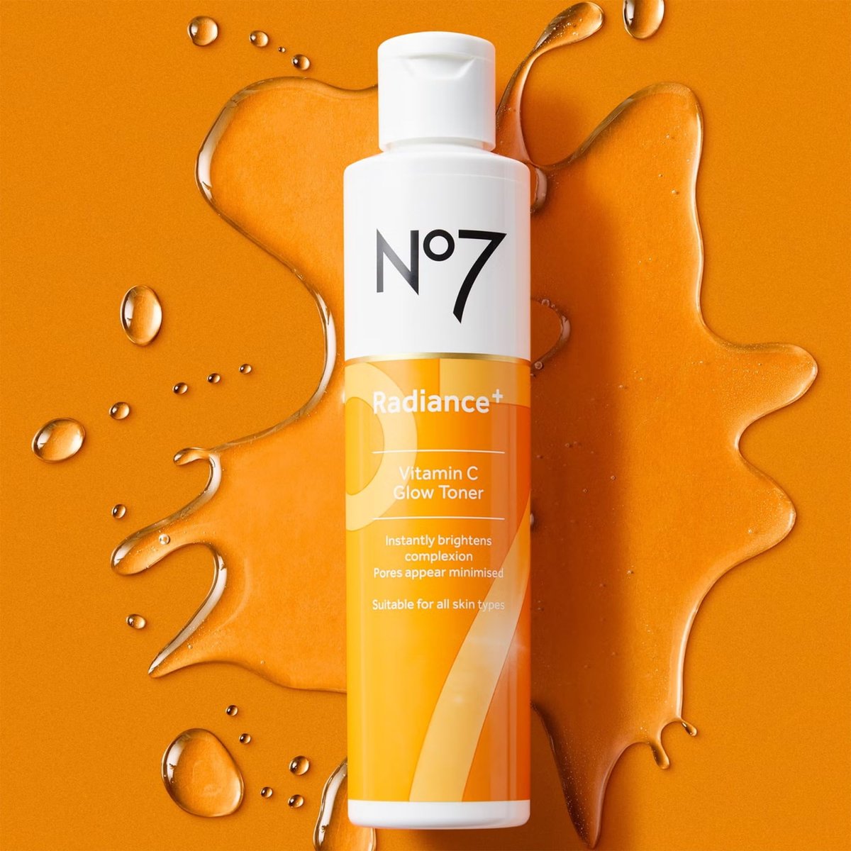No7 Radiance+ Vitamin C Glow Toner – 2% Vitamin C Complex with Willow Bark & Aloe Vera – AHA Exfoliant for Smoother Skin – Hydrating Face Toner (6.7 fl oz) Avelisse