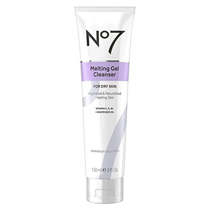 No7 Melting Gel Cleanser – Makeup Remover Balm with Vitamin C + Vitamin E – Hydrating Facial Cleanser for Dry Skin – 150 ml