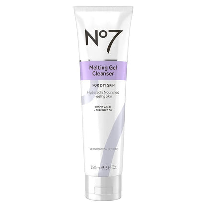 No7 Melting Gel Cleanser – Makeup Remover Balm with Vitamin C + Vitamin E – Hydrating Facial Cleanser for Dry Skin – 150 ml