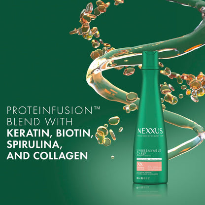 Nexxus Unbreakable Anti Breakage Conditioner for Fine and Thin Hair - Strengthening with DURAPLEX FORTIFIER Technology and Thickening Complex, 13.5 Fl Oz