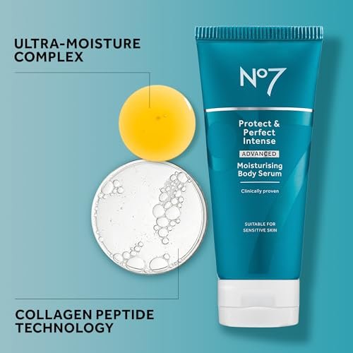 No7 Protect & Perfect Intense Advanced Body Serum – Anti-Aging Body Moisturizer with Hyaluronic Acid, Argan Oil & Collagen Peptides (6.7 oz) Avelisse