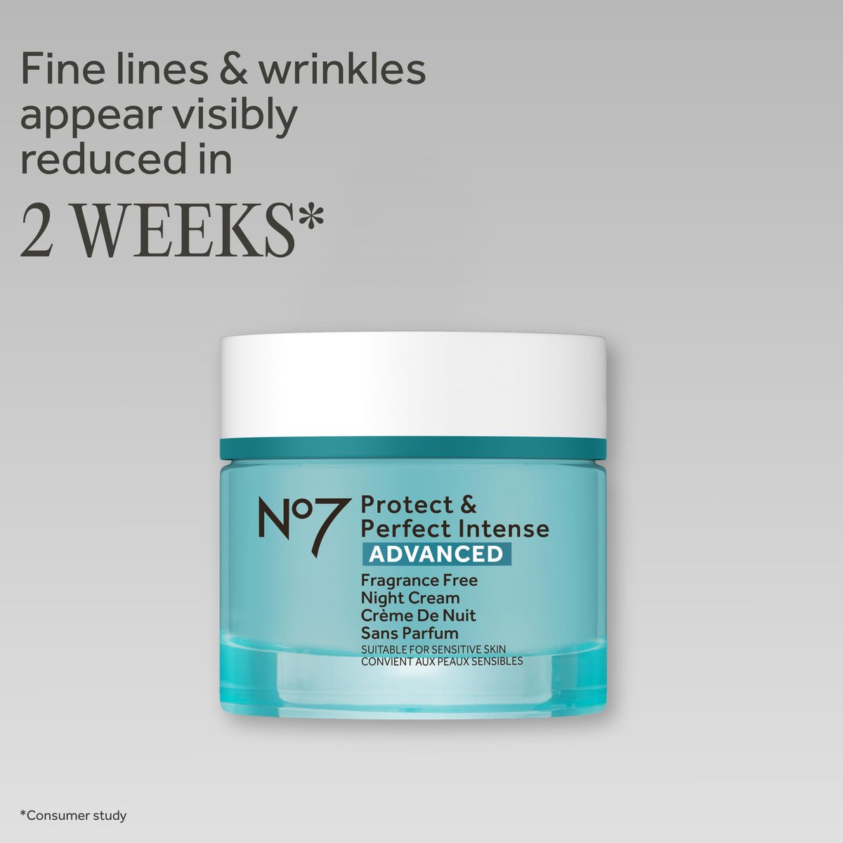 No7 Protect & Perfect Intense Advanced Night Cream Fragrance Free - Vitamin E & Shea Butter Face Cream - Fine Line Reducing Moisturizer with Collagen Peptide Technology (1.69 fl oz) - görsel 3
