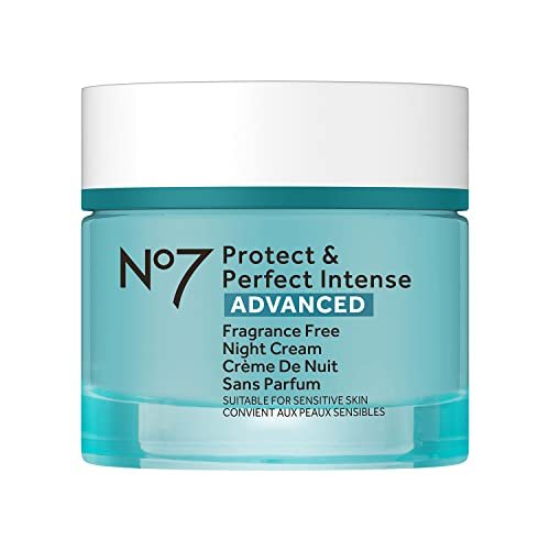 No7 Protect & Perfect Intense Advanced Night Cream Fragrance Free - Vitamin E & Shea Butter Face Cream - Fine Line Reducing Moisturizer with Collagen Peptide Technology (1.69 fl oz) - görsel 2