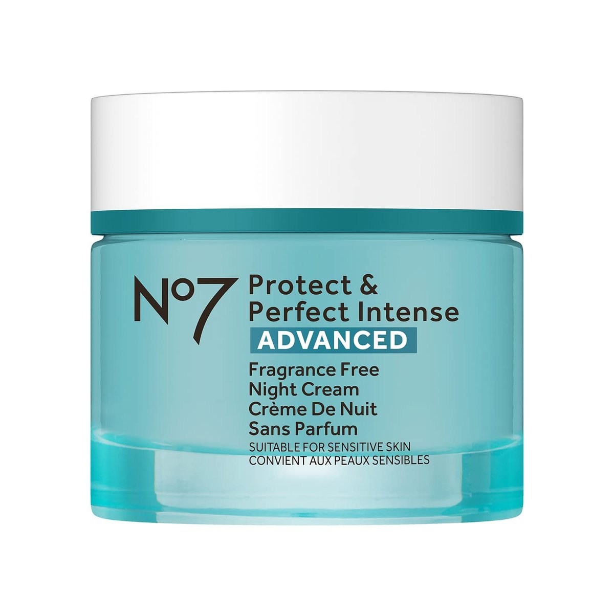 No7 Protect & Perfect Intense Advanced Night Cream Fragrance Free - Vitamin E & Shea Butter Face Cream - Fine Line Reducing Moisturizer with Collagen Peptide Technology (1.69 fl oz) - görsel 1
