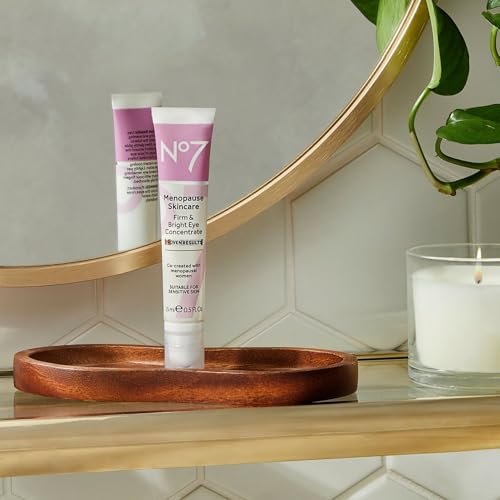 No7 Menopause Skincare Firm & Bright Eye Concentrate - Revitalizing Eye Cream for Dark Circles, Wrinkles & Under Eye Puffiness - Cooling Roller for Tired Eyes (15 ml) Avelisse