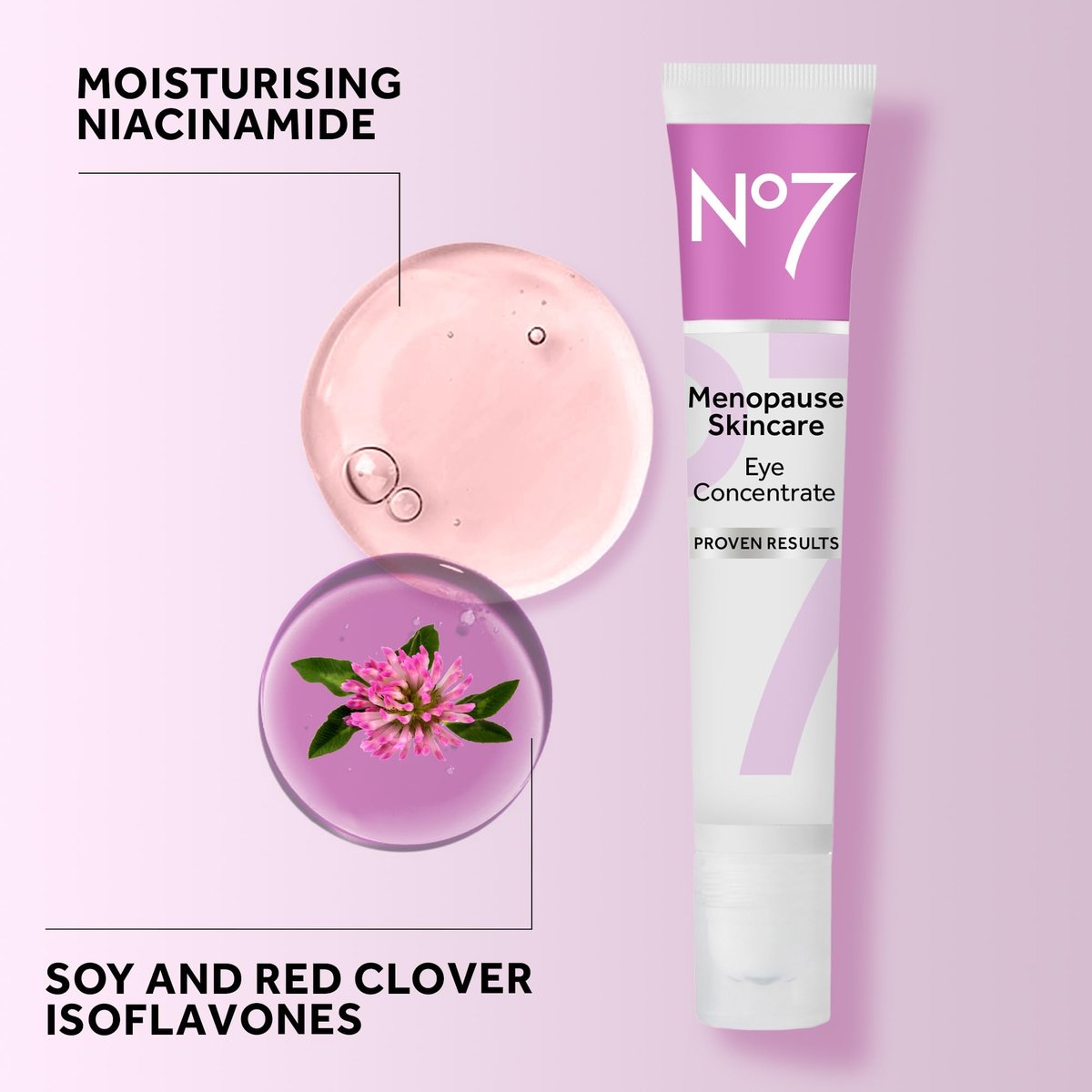 No7 Menopause Skincare Firm & Bright Eye Concentrate - Revitalizing Eye Cream for Dark Circles, Wrinkles & Under Eye Puffiness - Cooling Roller for Tired Eyes (15 ml) Avelisse