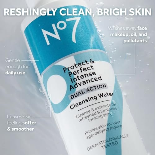 No7 Protect & Perfect Intense Advanced Cleansing Water - Dual Action Facial Cleanser + Makeup Remover - 6.7 oz - görsel 4