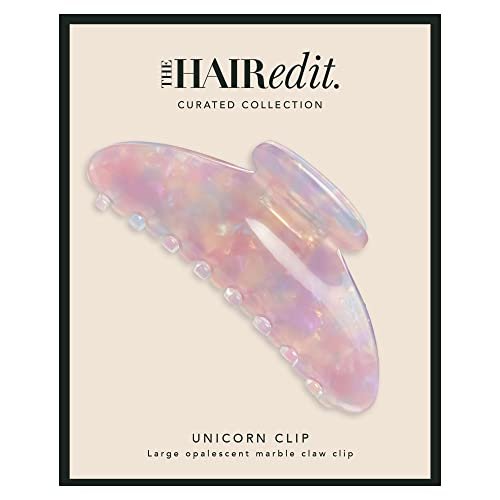 The Hair Edit Unicorn Clip - Large Opalescent Marble Claw Clip for Thick Hair Avelisse
