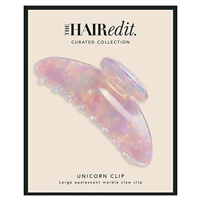 The Hair Edit Unicorn Clip - Large Opalescent Marble Claw Clip for Thick Hair Avelisse