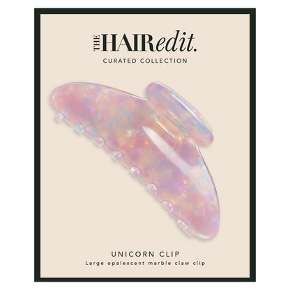 The Hair Edit Unicorn Clip - Large Opalescent Marble Claw Clip for Thick Hair Avelisse